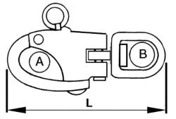 Schnappschäkel Doppelwirbel f. Spi AISI 316 105 mm 